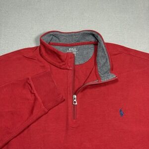 Polo Ralph Lauren 1/4 Zip Pullover Sweater Mens 3XB Big Crimson Stretch Heavy